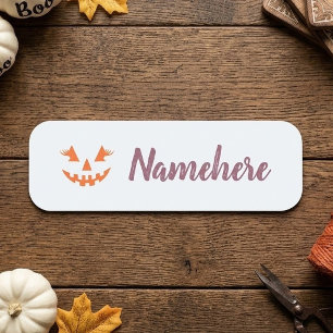 Benutzerdefinierter Mädchenhafter Kürbis Halloween Namensschild