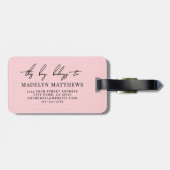 Benutzerdefinierter Mädchenhafter Rosa Monogramm-N Gepäckanhänger (Rückseite horizontal)