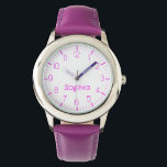 Benutzerdefinierter Mädchenname Lila Kinder beobac Armbanduhr<br><div class="desc">Benutzerdefinierter Mädchenname Lila Kinder beobachten</div>