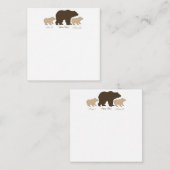 Benutzerdefinierter Mama Bär mit 2 Kinder Namen Mu Mitteilungskarte (Vorne/Hinten)