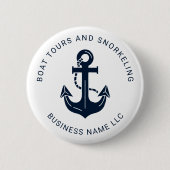 Benutzerdefinierter Marineblauer Anker Geschäft Un Button (Vorderseite)