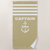 Benutzerdefinierter Marinekapitän mit Personalisie Strandtuch (Vorderseite)