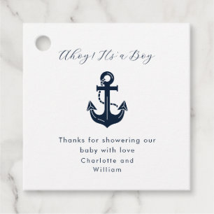 Benutzerdefinierter maritimer Anker Baby Shower Da Geschenkanhänger