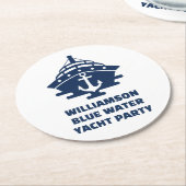 Benutzerdefinierter maritimer Anker Bootparty Runder Pappuntersetzer (Angewinkelt)