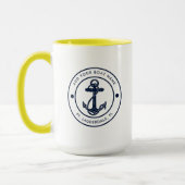 Benutzerdefinierter maritimer Bootsanker und Namen Tasse (Links)