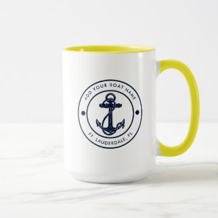 Benutzerdefinierter maritimer Bootsanker und Namen Tasse