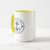 Benutzerdefinierter maritimer Bootsanker und Namen Tasse (Vorderseite Links)