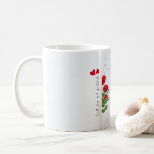 Benutzerdefinierter Marmormug mit roter Rose & Nam Kaffeetasse