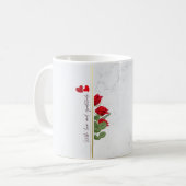Benutzerdefinierter Marmormug mit roter Rose & Nam Kaffeetasse (Vorderseite Links)