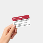 Benutzerdefinierter medizinischer Notfallwarnauswe Ausweis (Handheld)