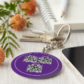 Benutzerdefinierter mehrfacher Qr-Code schwarzer m Schlüsselanhänger (Seite)