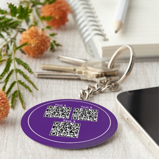 Benutzerdefinierter mehrfacher Qr-Code schwarzer m Schlüsselanhänger (Seite)