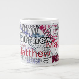Benutzerdefinierter Mehrfachname Word Grafitti Jumbo-Tasse