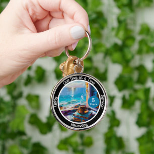 Benutzerdefinierter Meilenstein-Geschenk zur Erhol Schlüsselanhänger