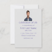 Benutzerdefinierter Memorydienst, der den Mann aus Einladung (Rückseite)