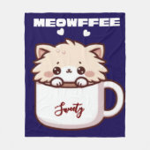 Benutzerdefinierter Meowffee Süßer Kaffee Katze Fleecedecke (Vorderseite)