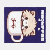 Benutzerdefinierter Meowffee Süßer Kaffee Katze Fleecedecke (Vorderseite (Horizontal))