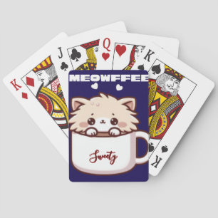 Benutzerdefinierter Meowffee Süßer Kaffee Katze Spielkarten