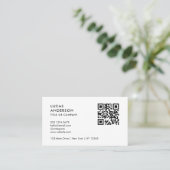 Benutzerdefinierter Minimaler Beruflicher QR-Code Visitenkarte (Stehend Vorderseite)