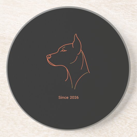Benutzerdefinierter minimalistischer Dobermann Getränkeuntersetzer (Vorne)
