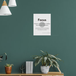 Benutzerdefinierter minimalistischer Fokus-Motivat Poster