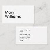 Benutzerdefinierter Minimalistischer moderner Schl Visitenkarte (Vorne/Hinten)