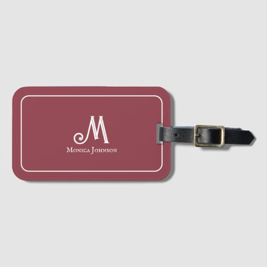 Benutzerdefinierter Minimalistischer Monogrammname Gepäckanhänger (Vorderseite (Horizontal))