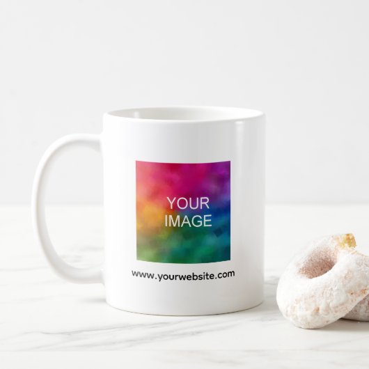 Benutzerdefinierter minimalistischer Upload Deines Kaffeetasse (Mit Donut)