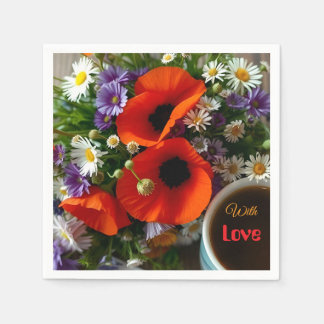 Benutzerdefinierter "Mit Liebe" Kaffee und Klatsch Serviette