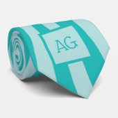 Benutzerdefinierter Mit Monogramm Blue Pattern Fun Krawatte (Gerollt)