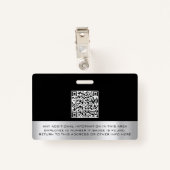 Benutzerdefinierter Mitarbeiter-Bar Logo Name Schw Ausweis (Rückseite mit Klammer)