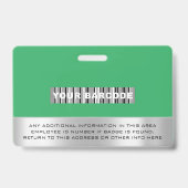 Benutzerdefinierter Mitarbeiter-Barcode-Logo-Name- Ausweis (Rückseite)