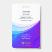 Benutzerdefinierter Mitarbeiter - Foto, Adresse, E Ausweis (Rückseite)