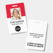 Benutzerdefinierter Mitarbeiter - Foto, Bar, Logo, Ausweis (Vorder- & Rückseite)