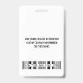 Benutzerdefinierter Mitarbeiter - Foto, Bar, Logo, Ausweis (Rückseite)