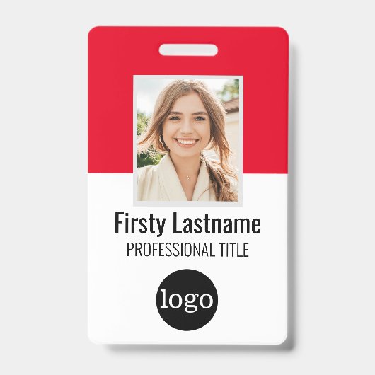 Benutzerdefinierter Mitarbeiter - Foto, Bar, Logo, Ausweis (Vorderseite)