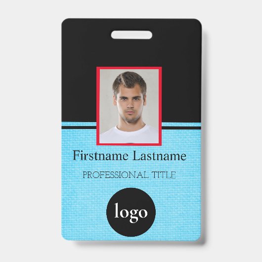 Benutzerdefinierter Mitarbeiter - Foto, Bar, Logo, Ausweis (Vorderseite)