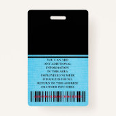 Benutzerdefinierter Mitarbeiter - Foto, Bar, Logo, Ausweis (Rückseite)