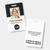 Benutzerdefinierter Mitarbeiter - Foto, Bar, Logo, Ausweis (Vorder- & Rückseite)