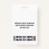 Benutzerdefinierter Mitarbeiter - Foto, Bar, Logo, Ausweis (Rückseite)