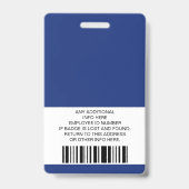 Benutzerdefinierter Mitarbeiter, Foto, Bar, Logo,  Ausweis (Rückseite)