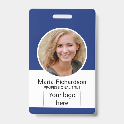 Benutzerdefinierter Mitarbeiter, Foto, Bar, Logo,  Ausweis (Vorderseite)