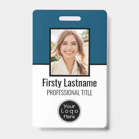 Benutzerdefinierter Mitarbeiter - Foto, Bar, Logo, Ausweis (Vorderseite)