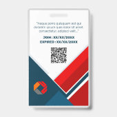 Benutzerdefinierter Mitarbeiter - Foto, Bar, Logo, Ausweis (Rückseite)