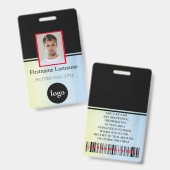 Benutzerdefinierter Mitarbeiter - Foto, Bar, Logo, Ausweis (Vorder- & Rückseite)