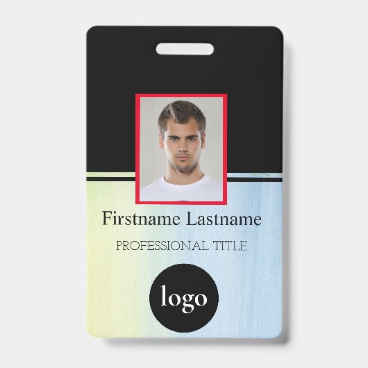 Benutzerdefinierter Mitarbeiter - Foto, Bar, Logo, Ausweis (Vorderseite)
