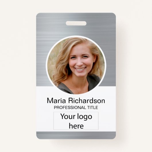 Benutzerdefinierter Mitarbeiter, Foto, Bar, Logo,  Ausweis (Vorderseite)