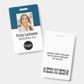 Benutzerdefinierter Mitarbeiter - Foto, Bar, Logo, Ausweis (Vorder- & Rückseite)