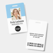 Benutzerdefinierter Mitarbeiter - Foto, Bar, Logo, Ausweis (Vorder- & Rückseite)