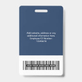 Benutzerdefinierter Mitarbeiter - Foto, BarCode, g Ausweis (Rückseite)